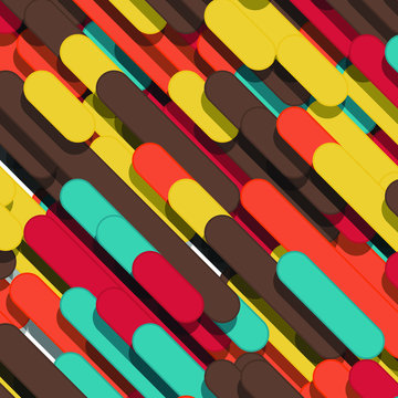 Color Abstract Lines Rain Generative Art background illustration