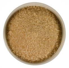 sugar in bowl isolated on white background