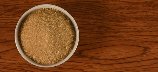 Raw sugar in a bowl