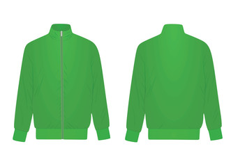 Green tracksuit top. vector illustration