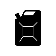 vector black icon canister for gasoline on a white background