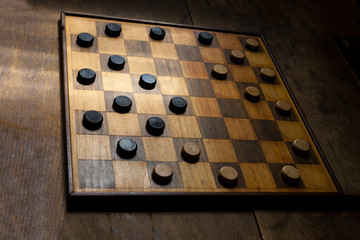 sunlight on checkers board game mystic atmosphere