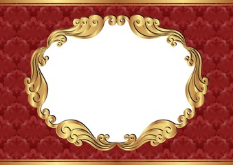 decorative background with golden frame