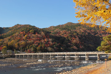 Fototapeta na wymiar 京都　秋の嵐山　渡月橋