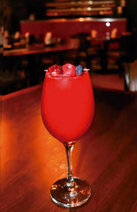 berries cocktail in glass cup