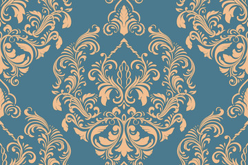 Vector damask seamless pattern element. Classical luxury old fashioned damask ornament, royal victorian seamless texture for wallpapers, textile, wrapping. Exquisite floral baroque template.