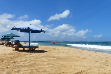 chairs and umbrella on the beach