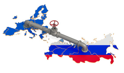 Russia-EU gas pipeline, 3D rendering