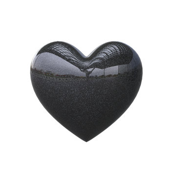 Black car paint heart shape isolated