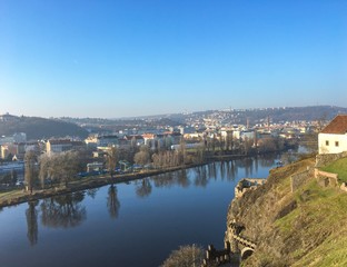 Fototapeta na wymiar River city view in Prague