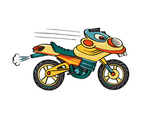 Cartoon bike with head