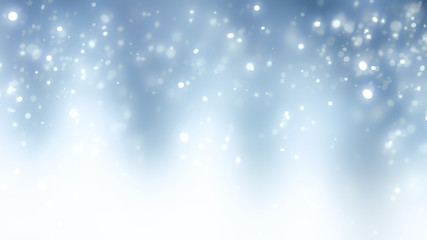 Snow bokeh one blue background for Christmas	