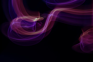 Chaotic movement of different bands on a black background