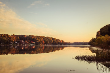Sunny Autumn Day Beside Lake
