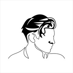 man portrait. Hairstyle. Fashionable men's style.