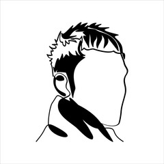man portrait. Hairstyle. Fashionable men's style.