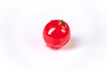 Fresh washed berries of red currant.with water drops on the background