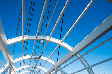 Steel construction of a modern footbridge