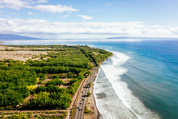 Fototapeta na wymiar Aerial panoramic view of Maui coastline, Hawai, USA