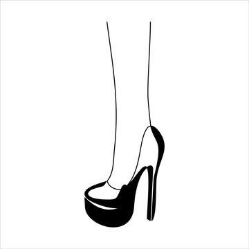 Women's high-heeled shoes.symbol for website design
