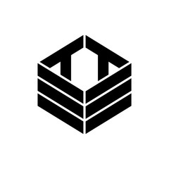 3D Box with TT letter logo design vector