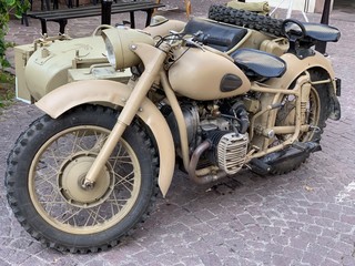 old motorcycle parked on the street