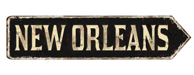 New Orleans vintage rusty metal sign