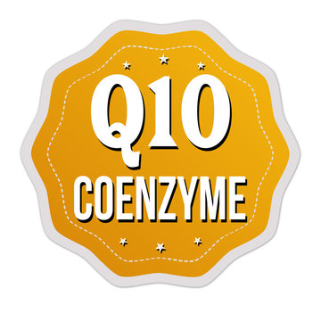 Q10 coenzyme label or sticker