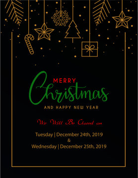 ready to print christmas banner vertical christmas office use business hours federal holidays poster greeting cards headers