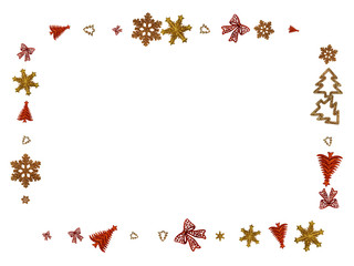 Christmas Background. Happy New Years Day. Xmas pattern decoration isolated on white. Holiday festive celebration concept.