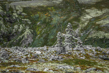 Stones and rocks, Tourist constructions in Rondane National Park.