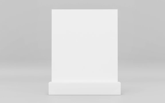 stand up mock up blank empty card with plastic stand with space for your content 3d illustration render