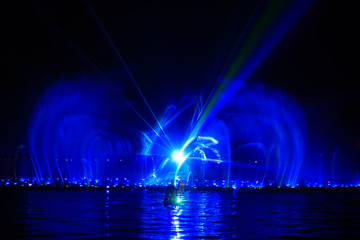 Music fountain water curtain laser