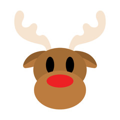 Isolated cute reindeer head cartoon