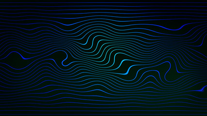 Abstract background with blue turbulence lines.