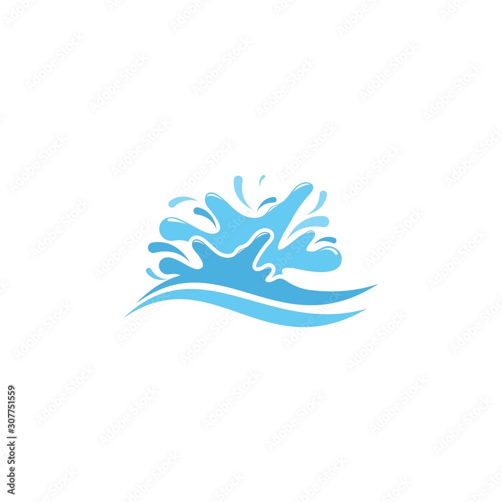 Wall mural water splash illustration