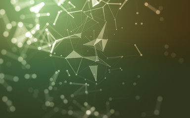 Abstract background. Molecules technology with polygonal shapes, connecting dots and lines....