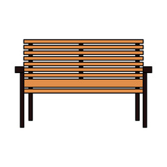 wooden park chair on white background