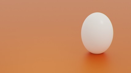 White egg on a orange background