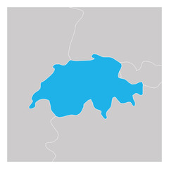 Map of Switzerland green highlighted with neighbor countries