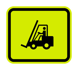 Beware Forklift Symbol Sign Isolate On White Background,Vector Illustration