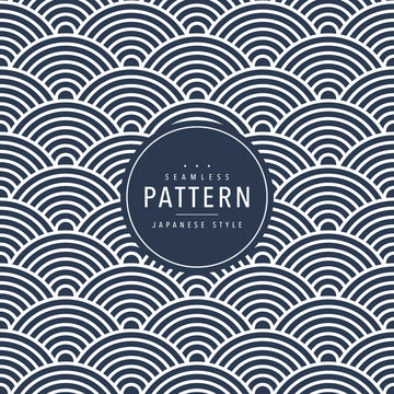 Japanese seamless wave pattern. Traditional Chinese texture. Oriental New Year background. Vector illustration. 