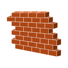 3D brick wall vector illustration