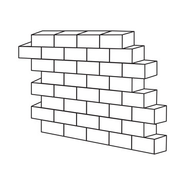 3D brick wall vector illustration
