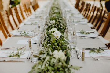 Décoration de la table de mariage
