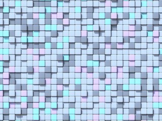 Abstract geometric four pastel color Squares background 3D