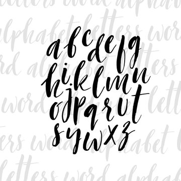 Collection of hand drawn letters. Modern vector brush calligraphy. Ink illustration with hand-drawn lettering. 