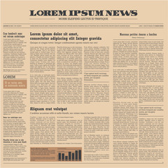 Fototapeta premium Vintage newspaper background. Newspaper design template