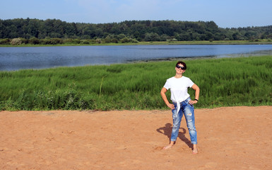 woman resting on the beach