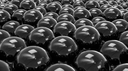 Abstract organic black balls structure background texture 3d render illustration